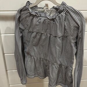 Crewcuts Black and White Striped Long Sleeve Top
